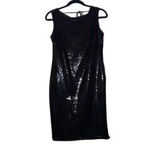 Cynthia Rowley Tie-Back Black Sequin Dress